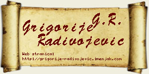 Grigorije Radivojević vizit kartica